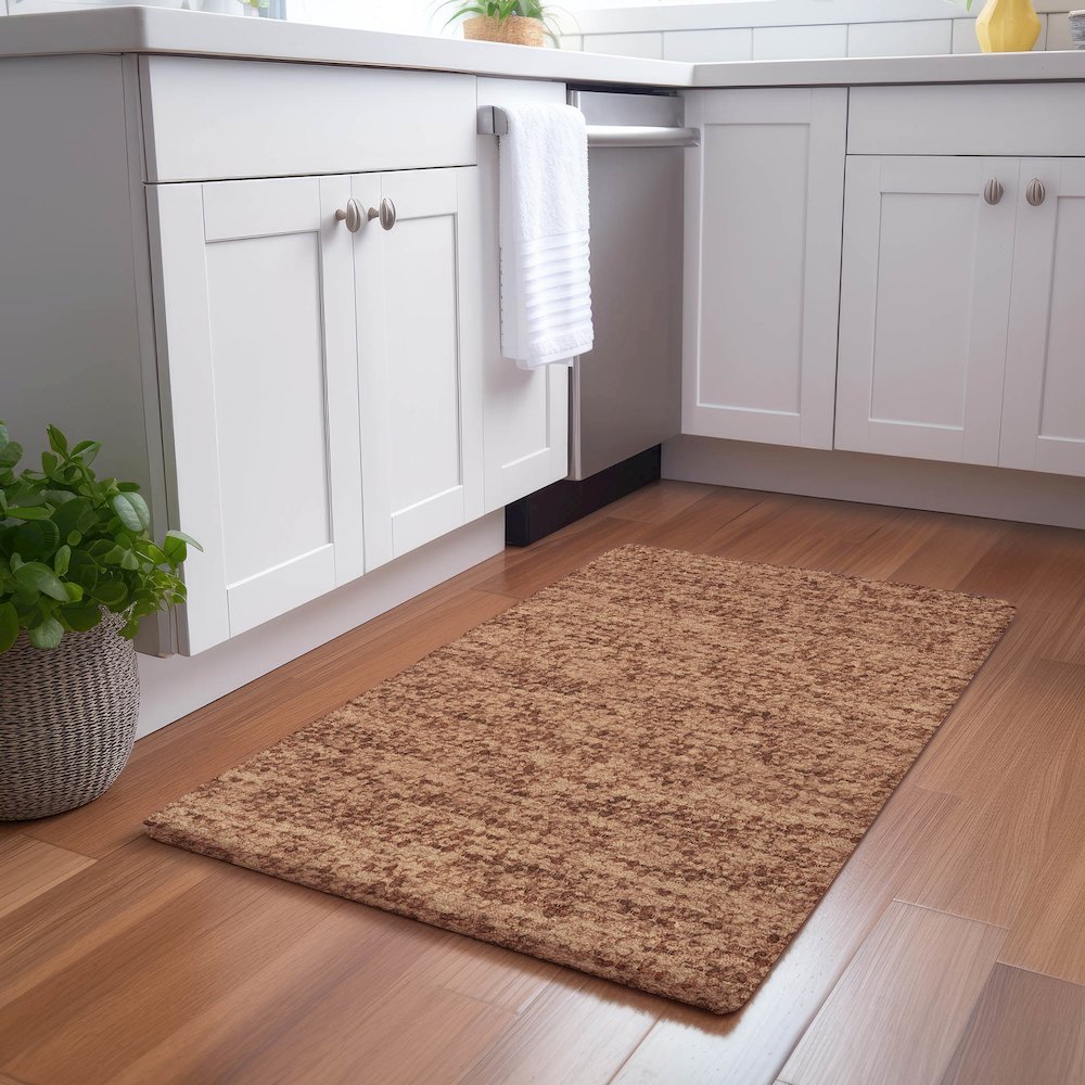 Luxury Washable Voyage VY2 Orange 1'8" x 2'6" Rug. Picture 5