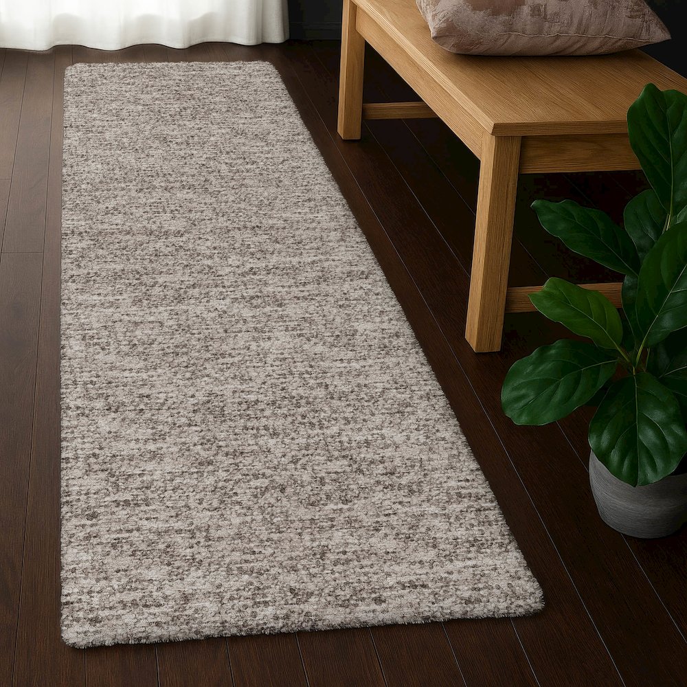 Luxury Washable Voyage VY2 Brown 2'3" x 7'6" Runner Rug. Picture 5