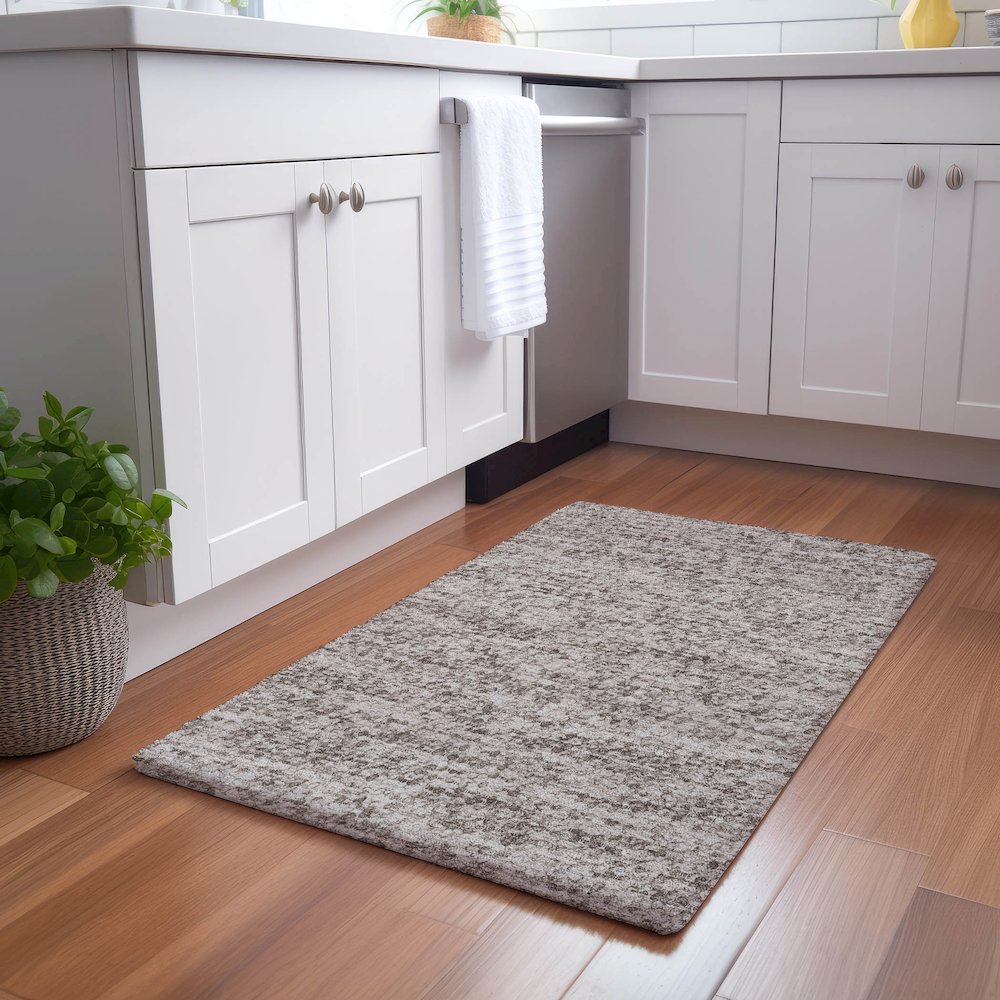 Luxury Washable Voyage VY2 Brown 1'8" x 2'6" Rug. Picture 5