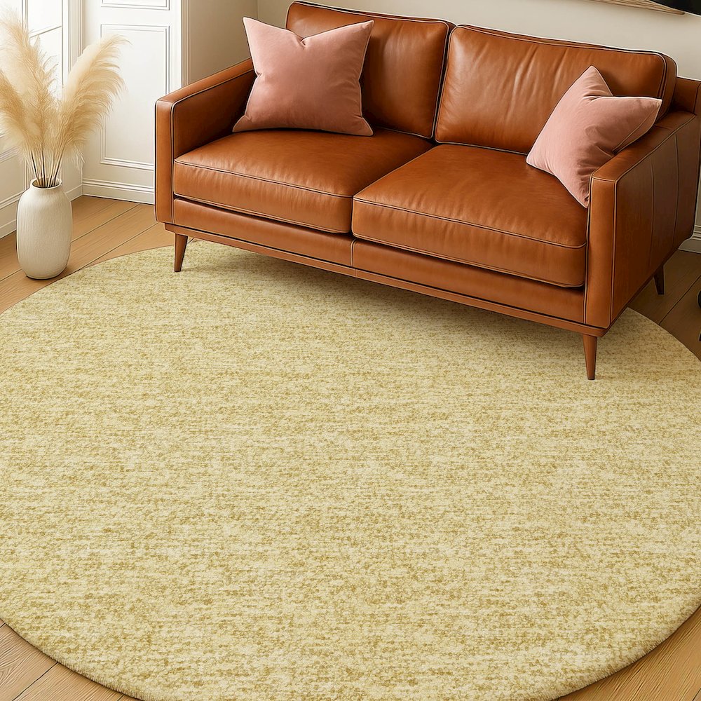 Luxury Washable Voyage VY2 Gold 8' x 8' Rug. Picture 5