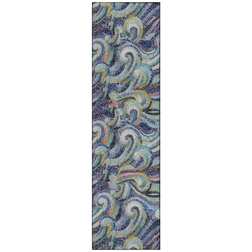 Indoor/Outdoor Surfside ASR44 Stormy Washable 2'3" x 7'6" Runner Rug. Picture 1