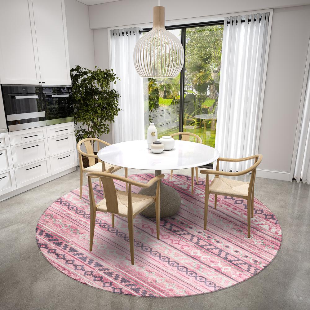 Yuma Pink Bohemian Southwest 8' x 8' Area Rug Pink AYU40. Picture 1
