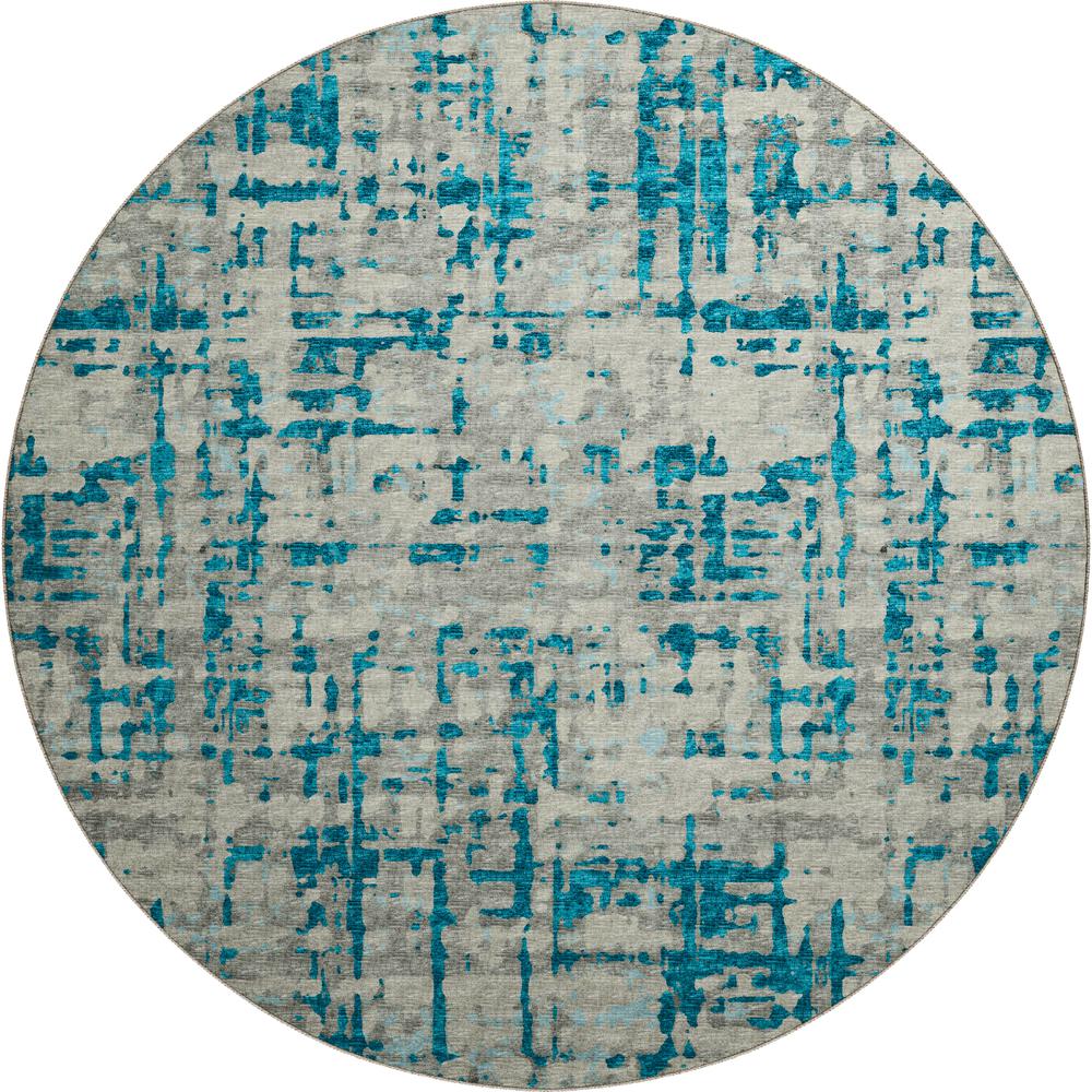 Brisbane BR5 Teal 8' x 8' Round Rug. Picture 1