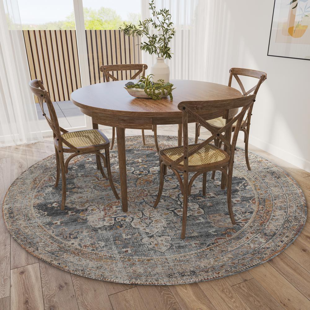 Jericho JC6 Charcoal 10' x 10' Round Rug. Picture 2