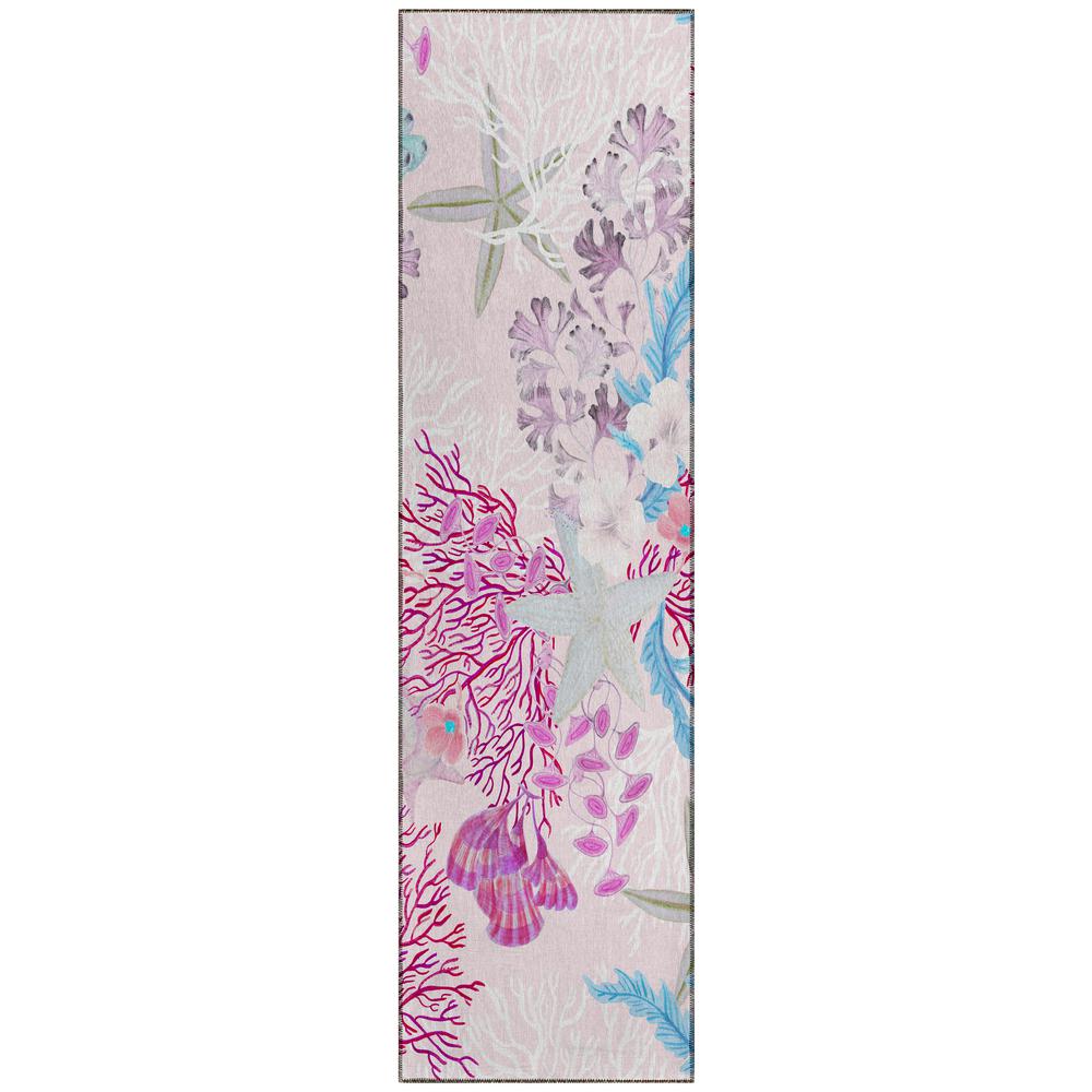 Indoor/Outdoor Surfside ASR31 Raspberry Washable 2'3" x 7'6" Runner Rug. Picture 1