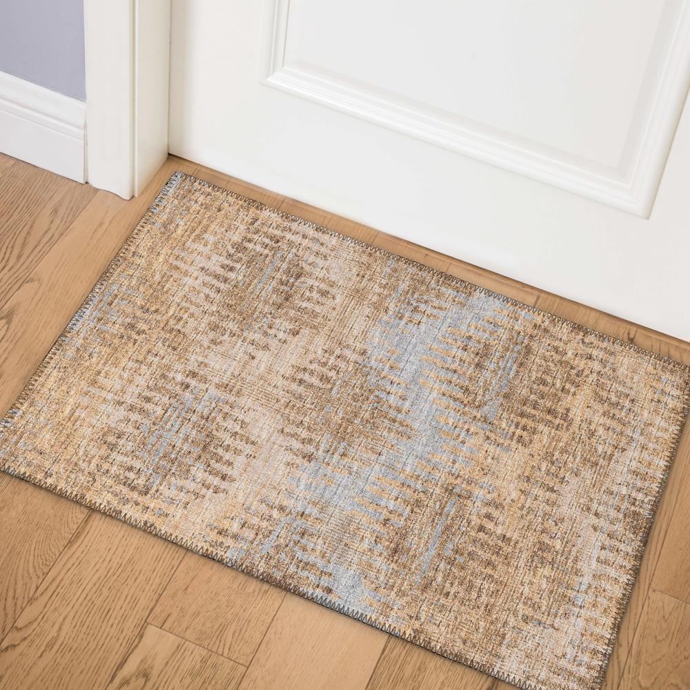 Bravado Earth Transitional Chevron 1'8" x 2'6" Accent Rug Earth ABV39. Picture 1