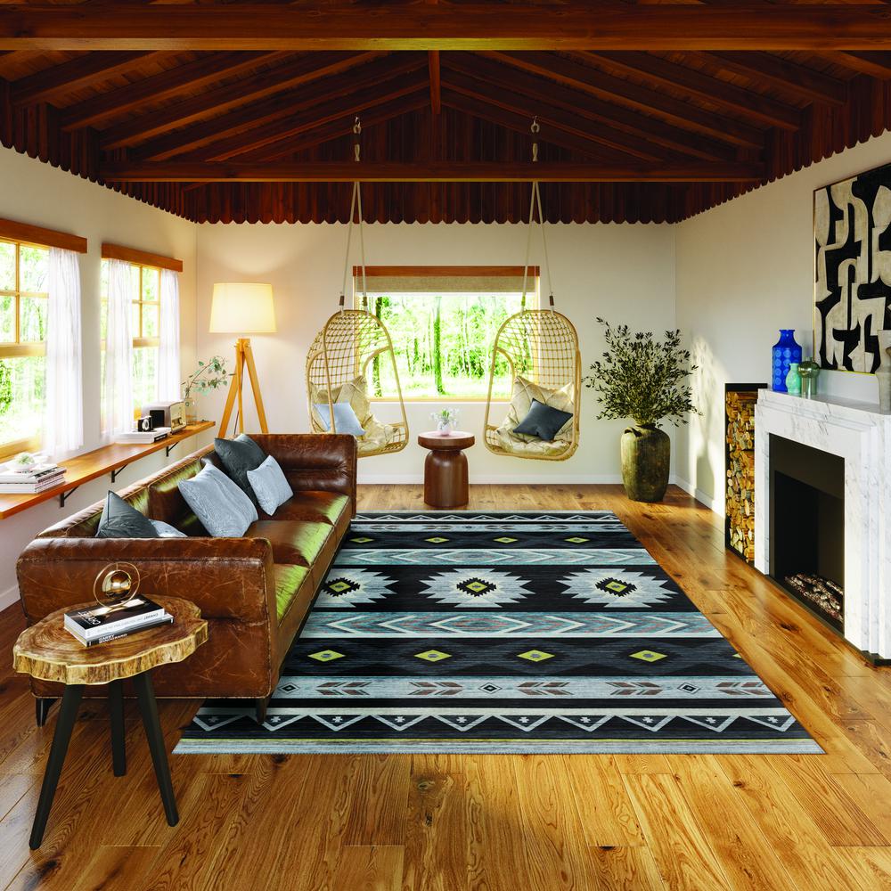 Indoor/Outdoor Sonora ASO33 Midnight Washable 10' x 14' Rug. Picture 2