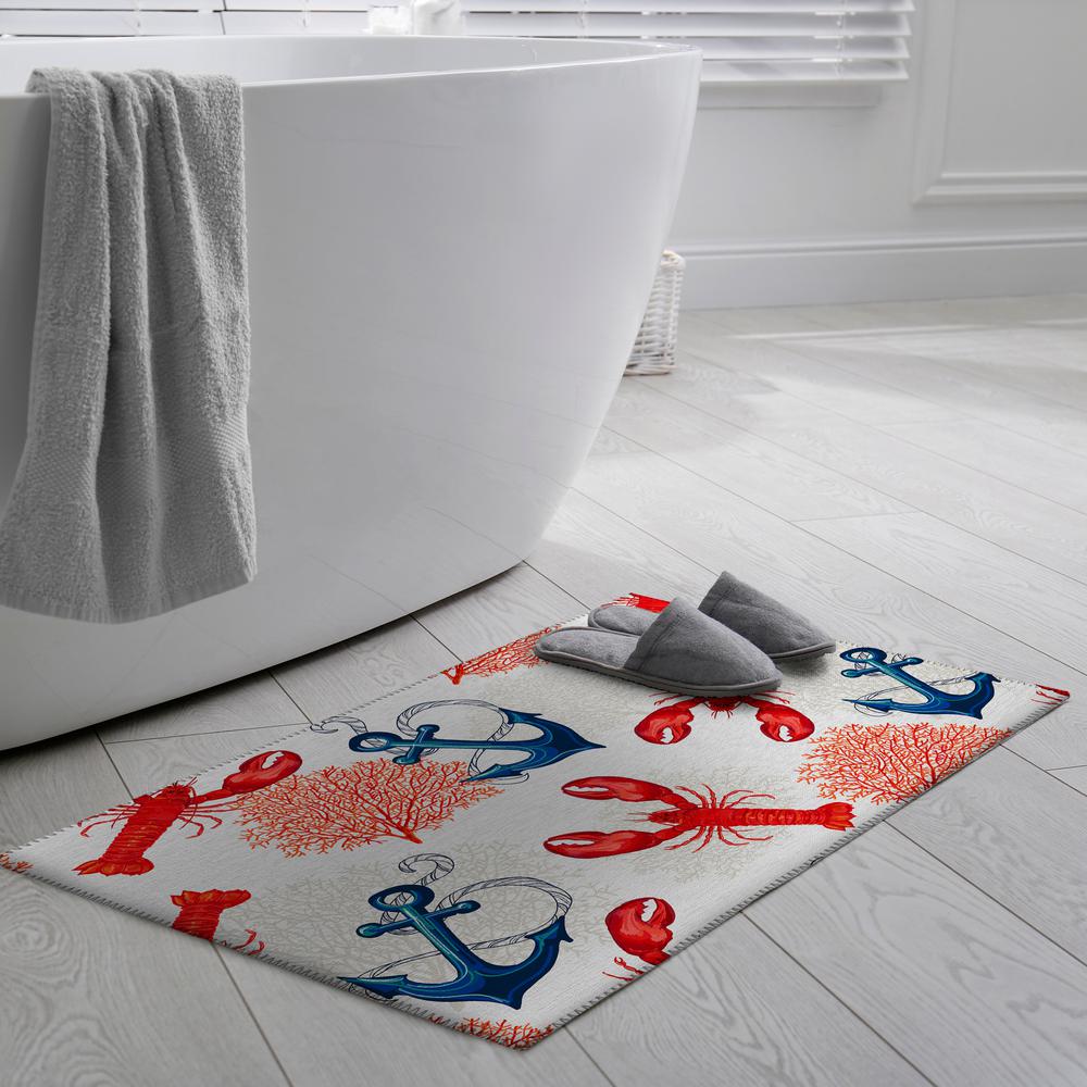 Indoor/Outdoor Harpswell AHP34 Red Washable 1'8" x 2'6" Rug. Picture 2