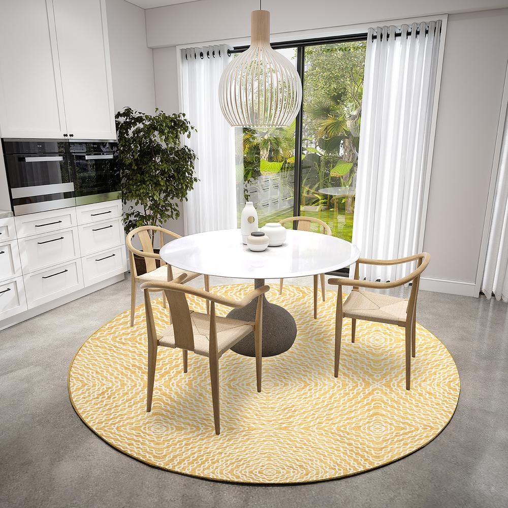 Brisbane BR3 Gold 8' x 8' Round Rug. Picture 2