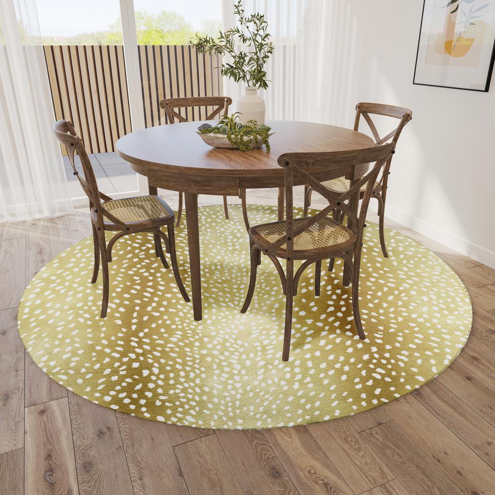 Safari Gilded Animal Animal Print 8' x 8' Area Rug Gilded ASF33. Picture 1