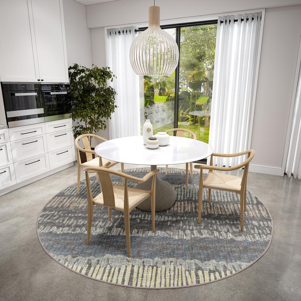 Winslow WL4 Charcoal 10' x 10' Round Rug. Picture 2