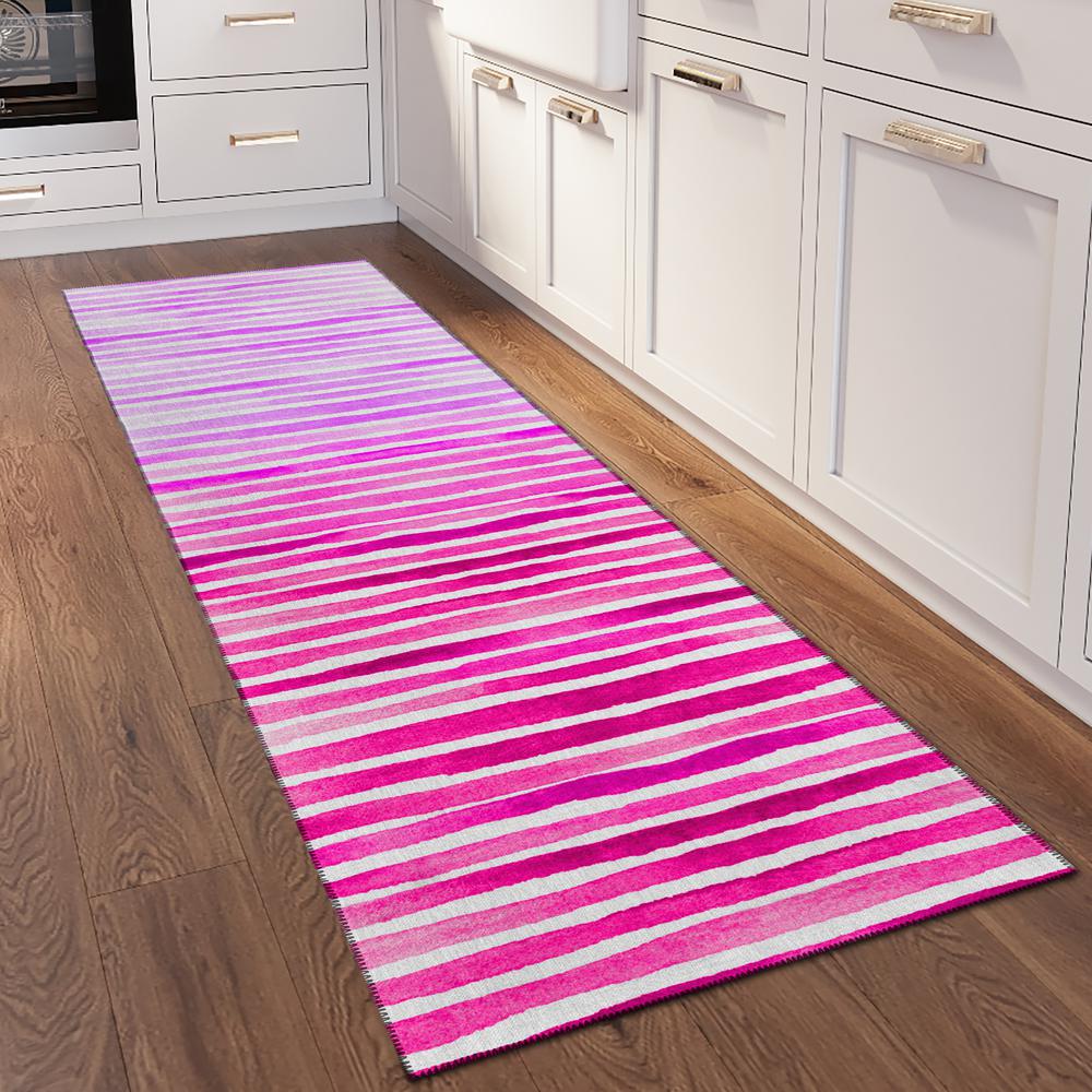 Indoor/Outdoor Surfside ASR38 Pink Washable 2'3" x 7'6" Runner Rug. Picture 2