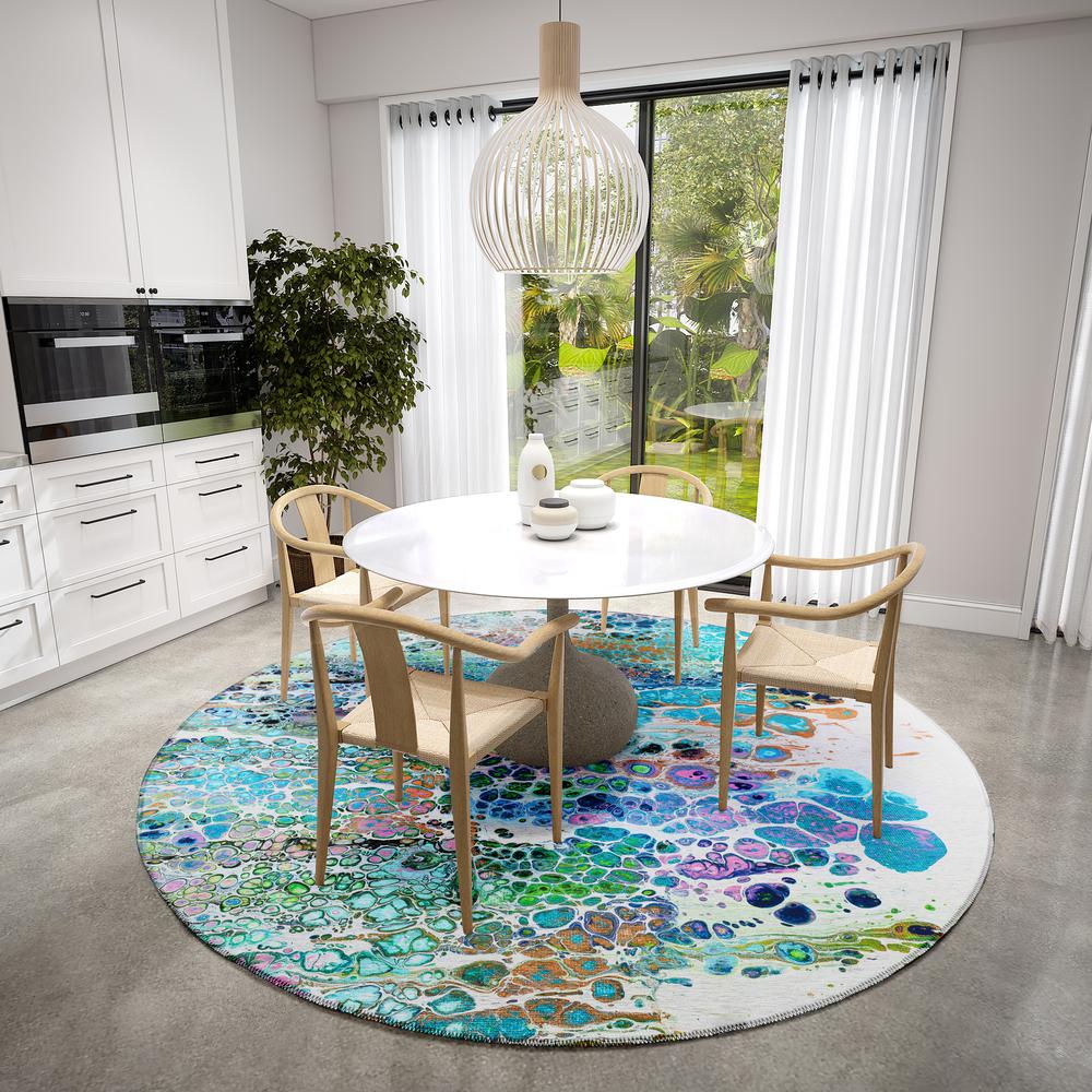 Karina Mermaid Modern Abstract 8' x 8' Area Rug Mermaid AKC50. Picture 1