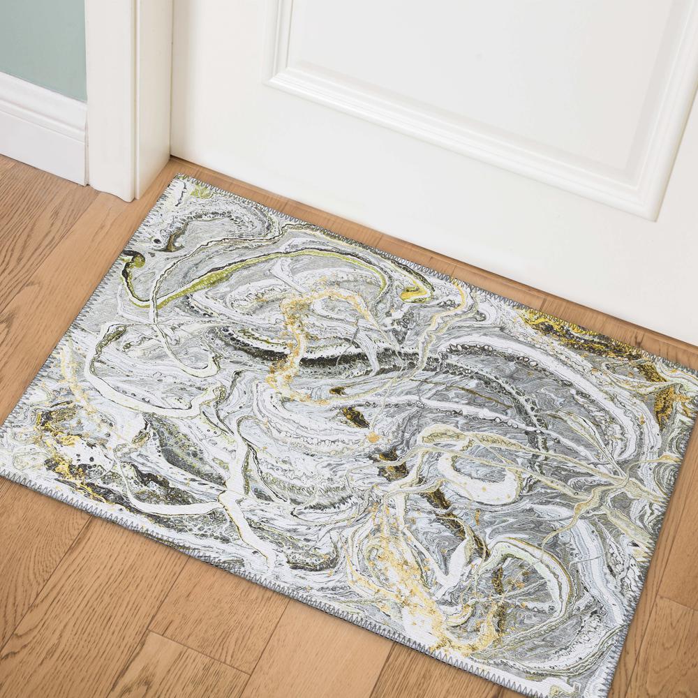 Karina Cyclone Modern Abstract 1'8" x 2'6" Accent Rug Cyclone AKC42. Picture 1