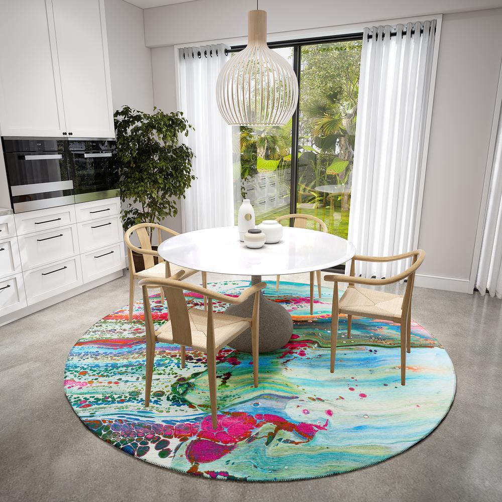 Karina Melody Modern Abstract 8' x 8' Area Rug Melody AKC32. Picture 1