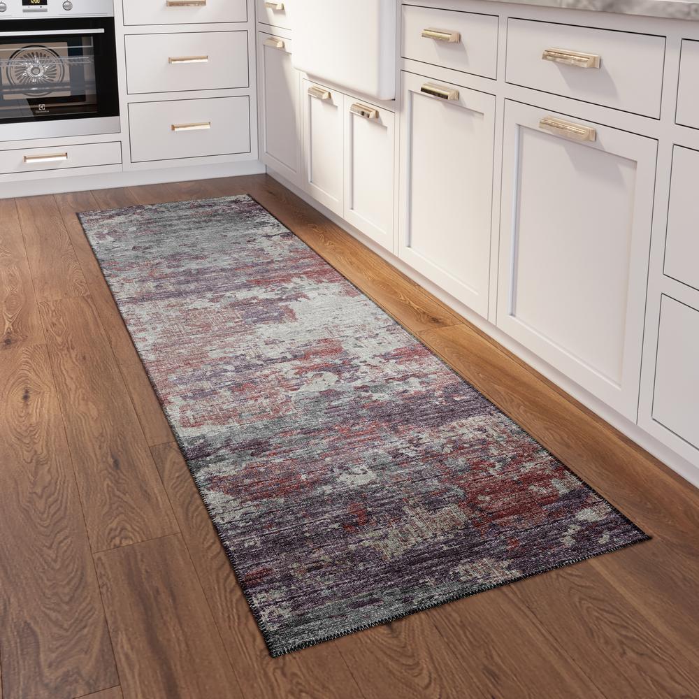 Indoor/Outdoor Accord AAC34 Pink Washable 2'3" x 7'6" Runner Rug. Picture 2