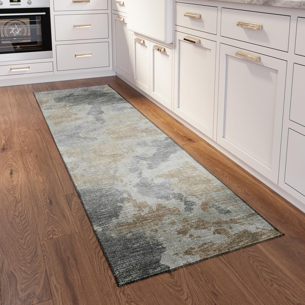 Indoor/Outdoor Accord AAC32 Beige Washable 2'3" x 7'6" Runner Rug. Picture 2