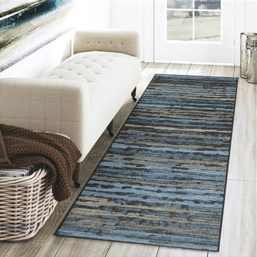 Brisbane BR4 Teal 2'3" x 7'6" Runner Rug. Picture 2