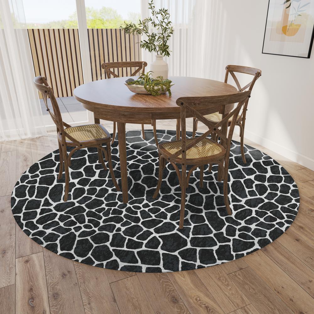 Safari Shadow Animal Animal Print 8' x 8' Area Rug Shadow ASF34. Picture 1