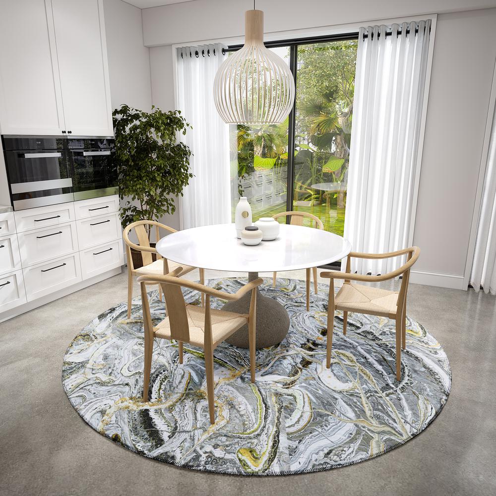Karina Cyclone Modern Abstract 8' x 8' Area Rug Cyclone AKC42. Picture 1