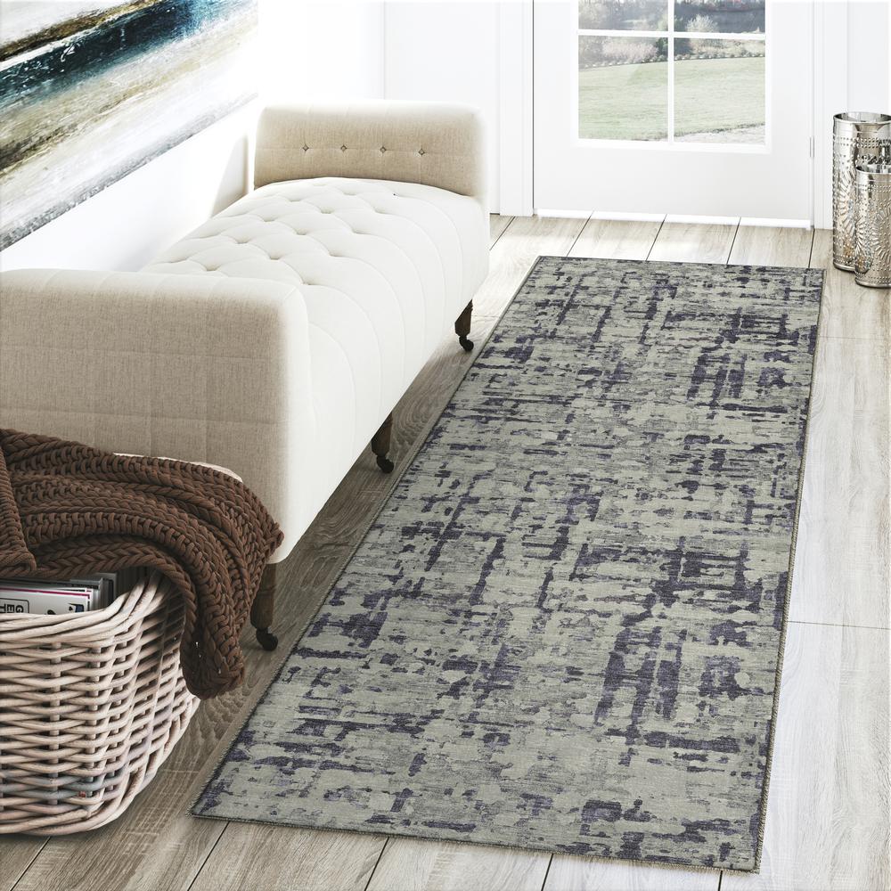 Brisbane BR5 Eggplant 2'3" x 7'6" Runner Rug. Picture 2