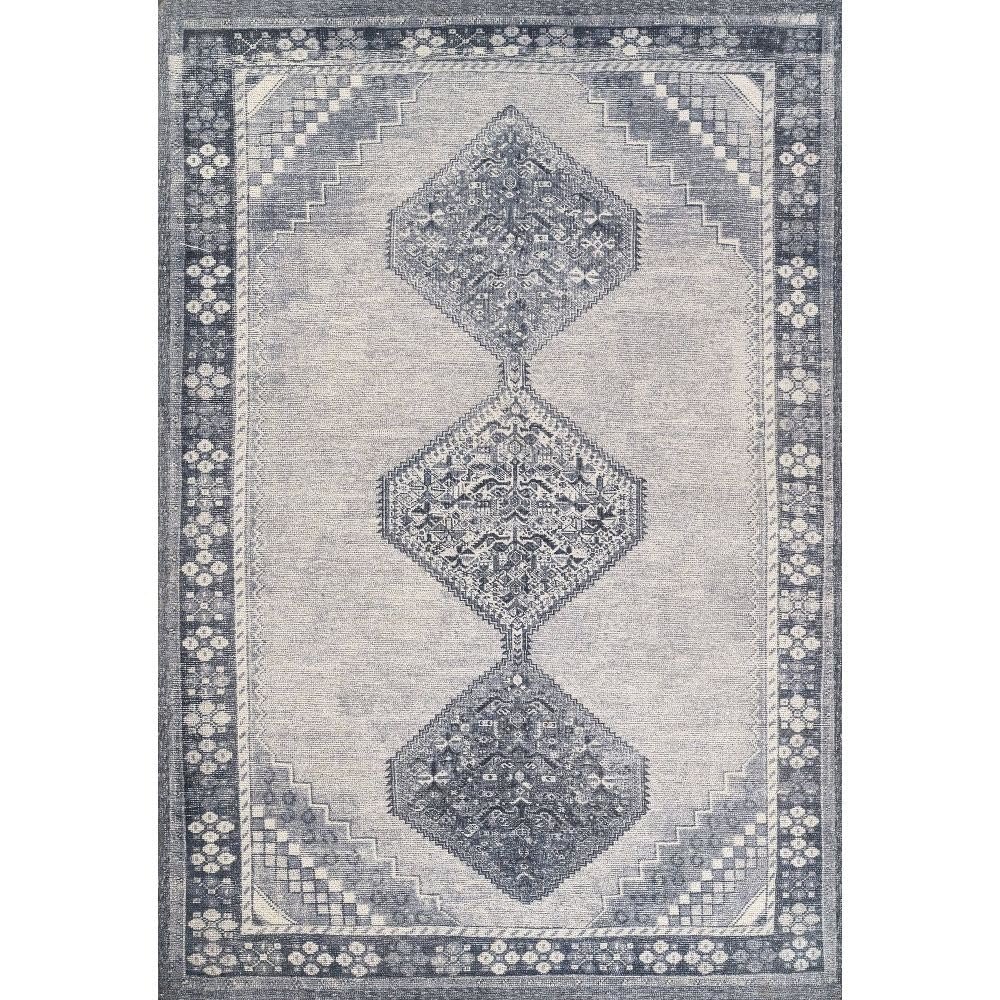 Contemporary Rectangle Area Rug, Blue, 5' X 8'. Picture 1