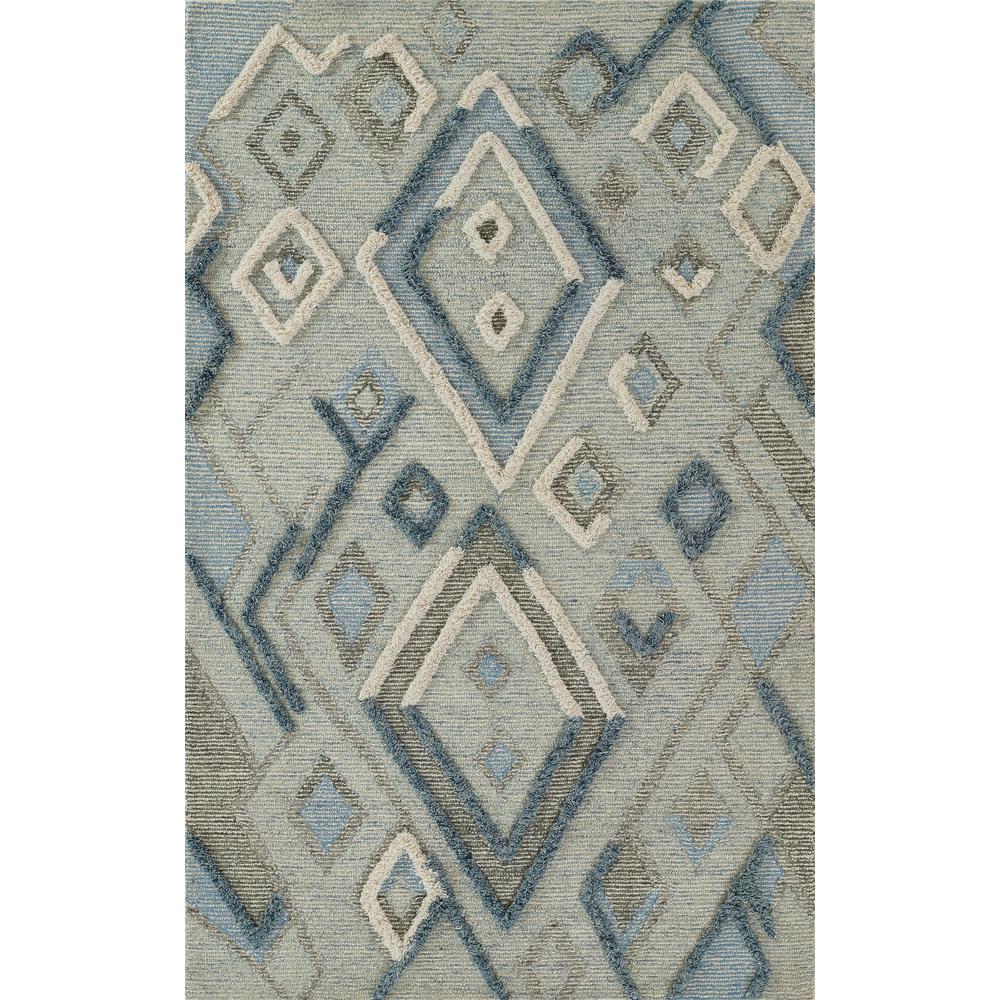 Contemporary Rectangle Area Rug, Blue, 5' X 8'. Picture 1