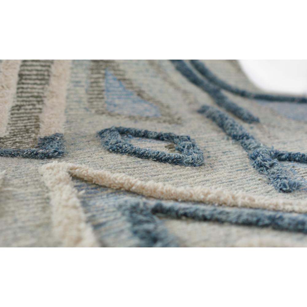Contemporary Rectangle Area Rug, Blue, 5' X 8'. Picture 7