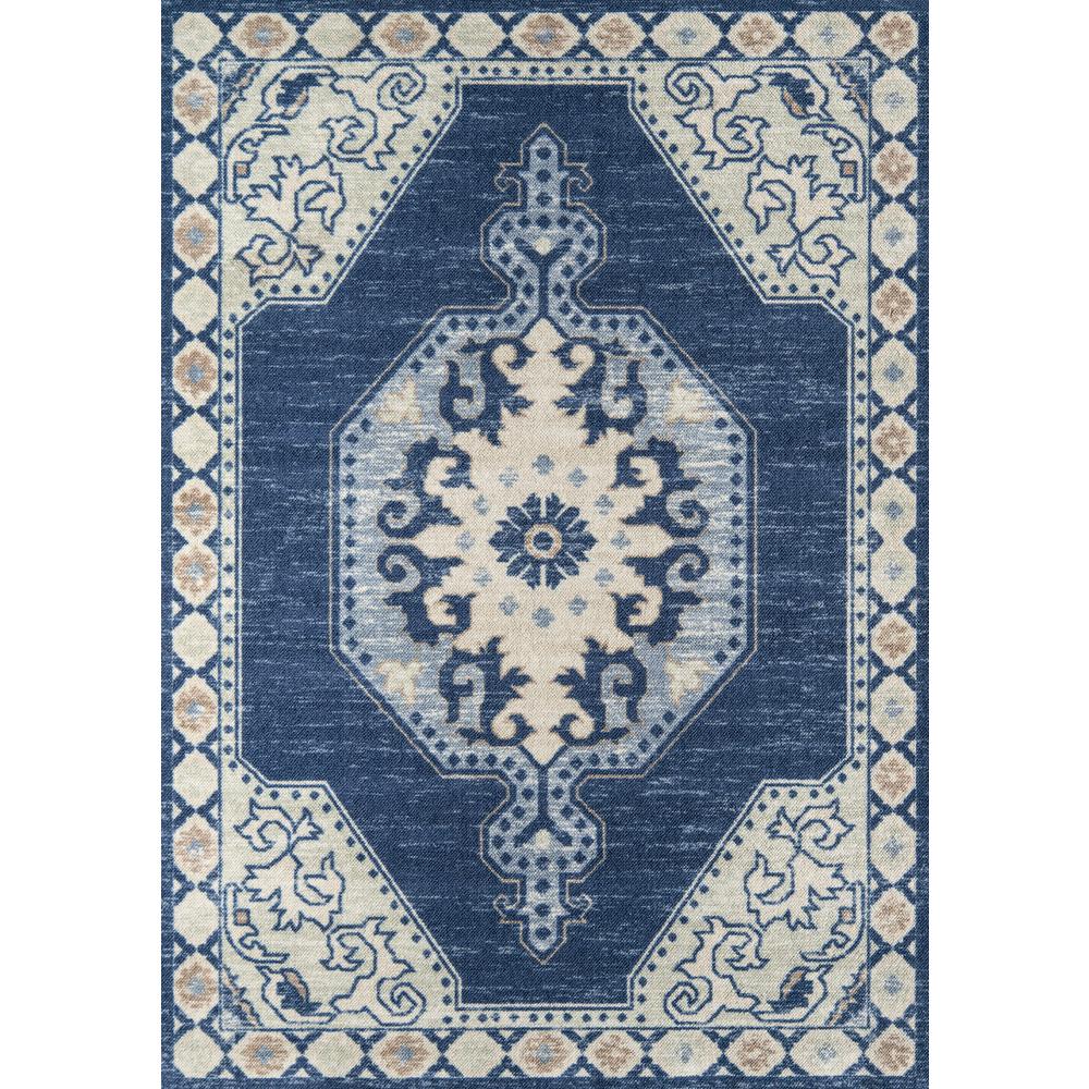 Traditional Runner Area Rug, Navy, 2'3" X 7'6" Runner. Picture 1