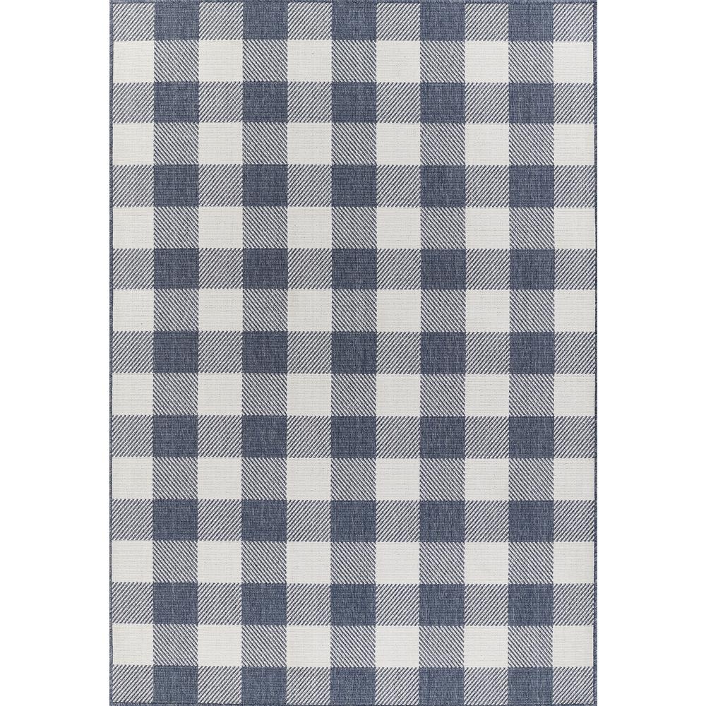 Modern Oval Area Rug, Denim, 2'3" X 4'6". Picture 1