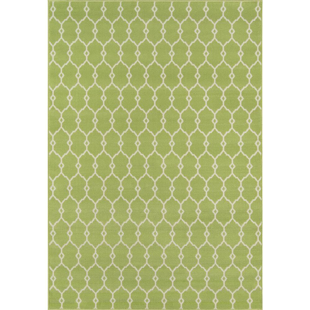 Contemporary Rectangle Area Rug, Green, 2'3" X 4'6". Picture 1