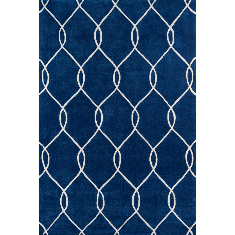 Contemporary Runner Area Rug, Navy, 2'3" X 8' Runner. Picture 1