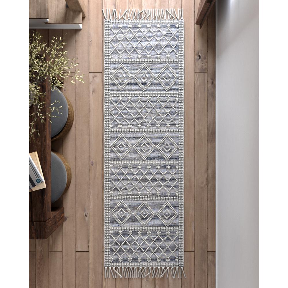Contemporary Rectangle Area Rug, Blue, 2' X 3'. Picture 9