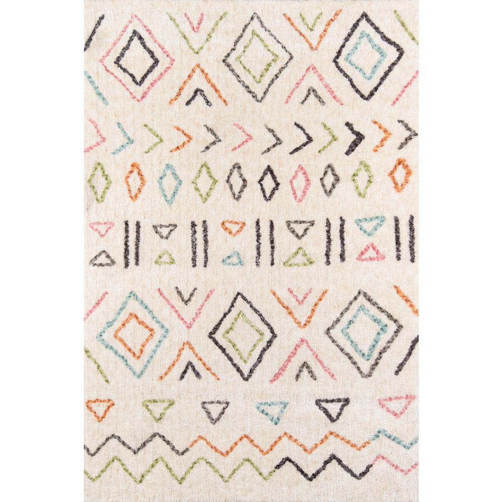 Contemporary Rectangle Area Rug, Ivory, 5' X 7'6". Picture 1