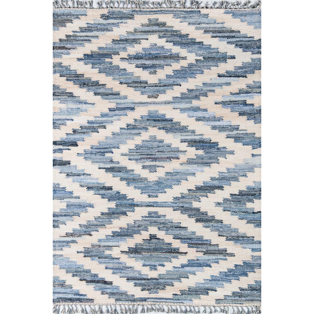 Contemporary Runner Area Rug, Blue, 2'3" X 8' Runner. Picture 1