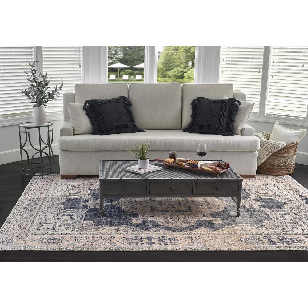 Traditional Runner Area Rug, Navy, 2'3" X 7'6" Runner. Picture 6