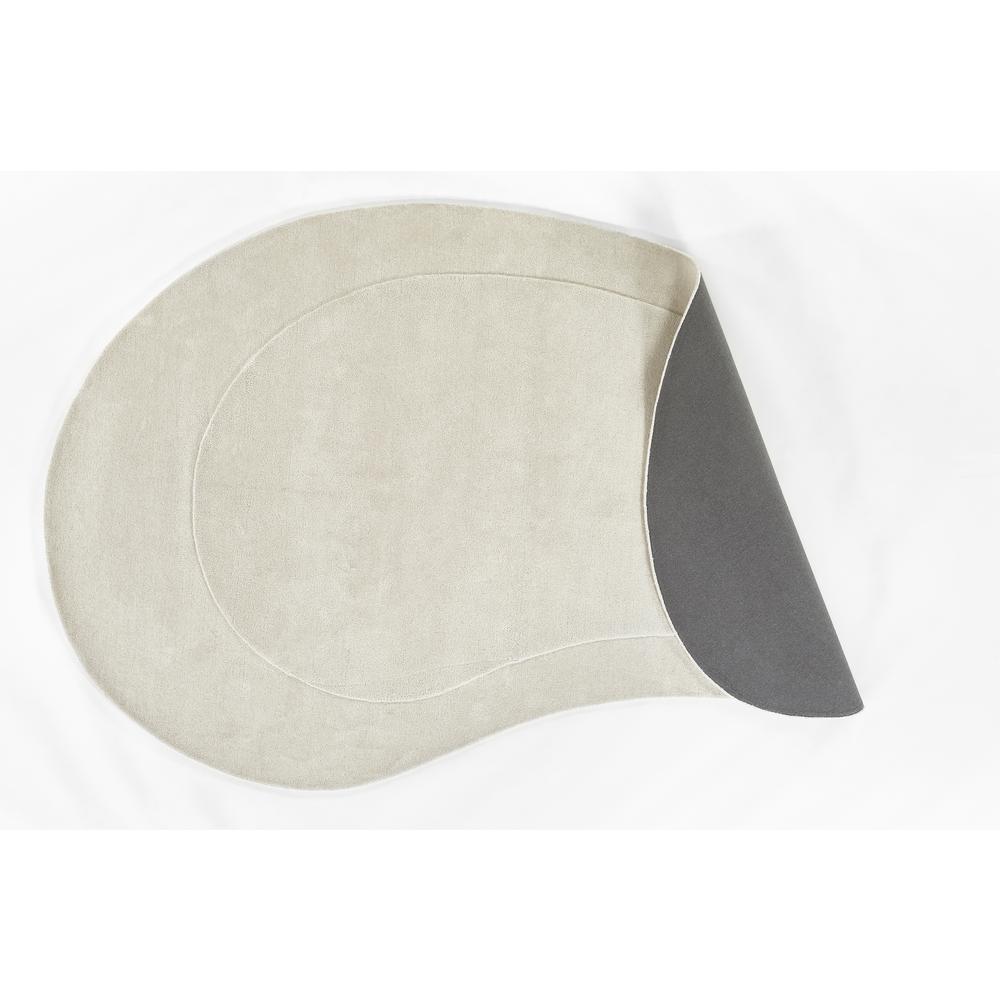 Contemporary Kidney Area Rug, Ivory, 7'3" X 11' Kidney. Picture 2