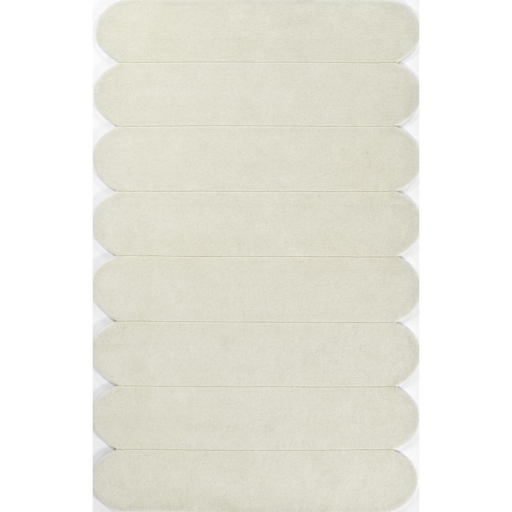 Contemporary Rectangle Area Rug, Ivory, 5' X 8'. Picture 1