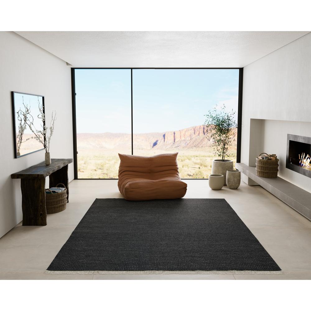 Contemporary Rectangle Area Rug, Charcoal, 10' X 14'. Picture 16