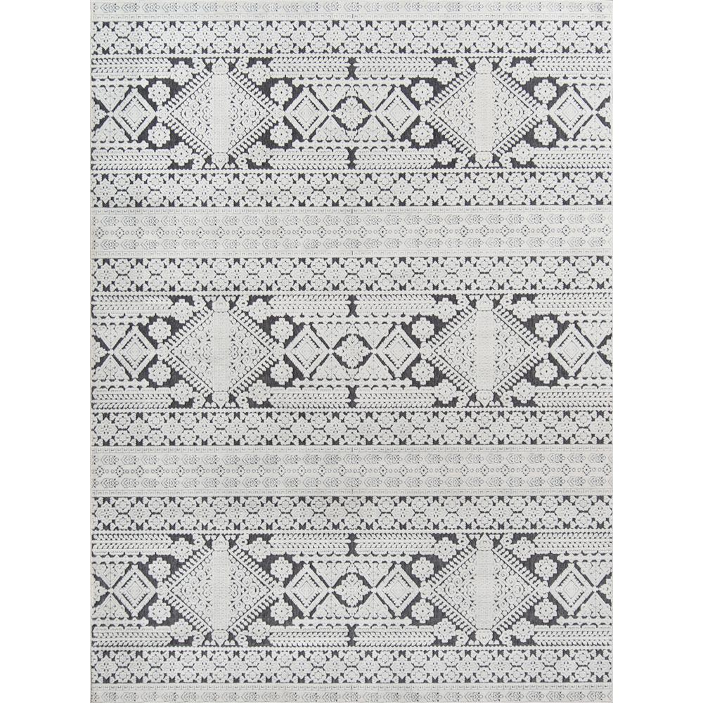 Traditional Runner Area Rug, Charcoal, 2'3" X 7'6" Runner. Picture 1