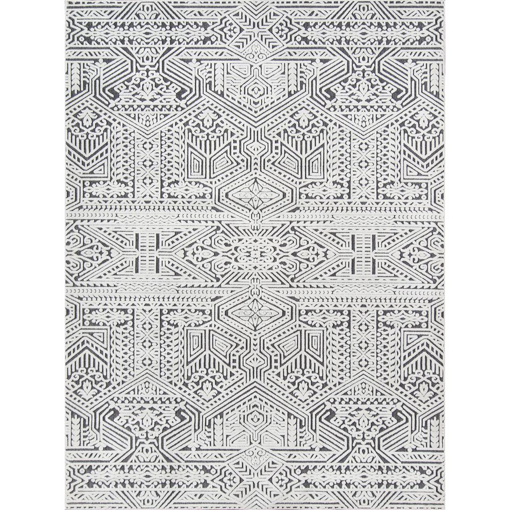 Traditional Runner Area Rug, Charcoal, 2'3" X 7'6" Runner. Picture 1