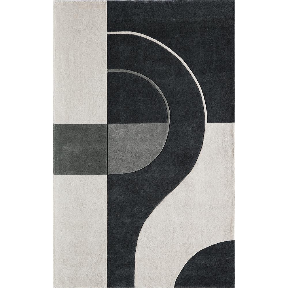 Contemporary Rectangle Area Rug, Charcoal, 3'6" X 5'6". Picture 1