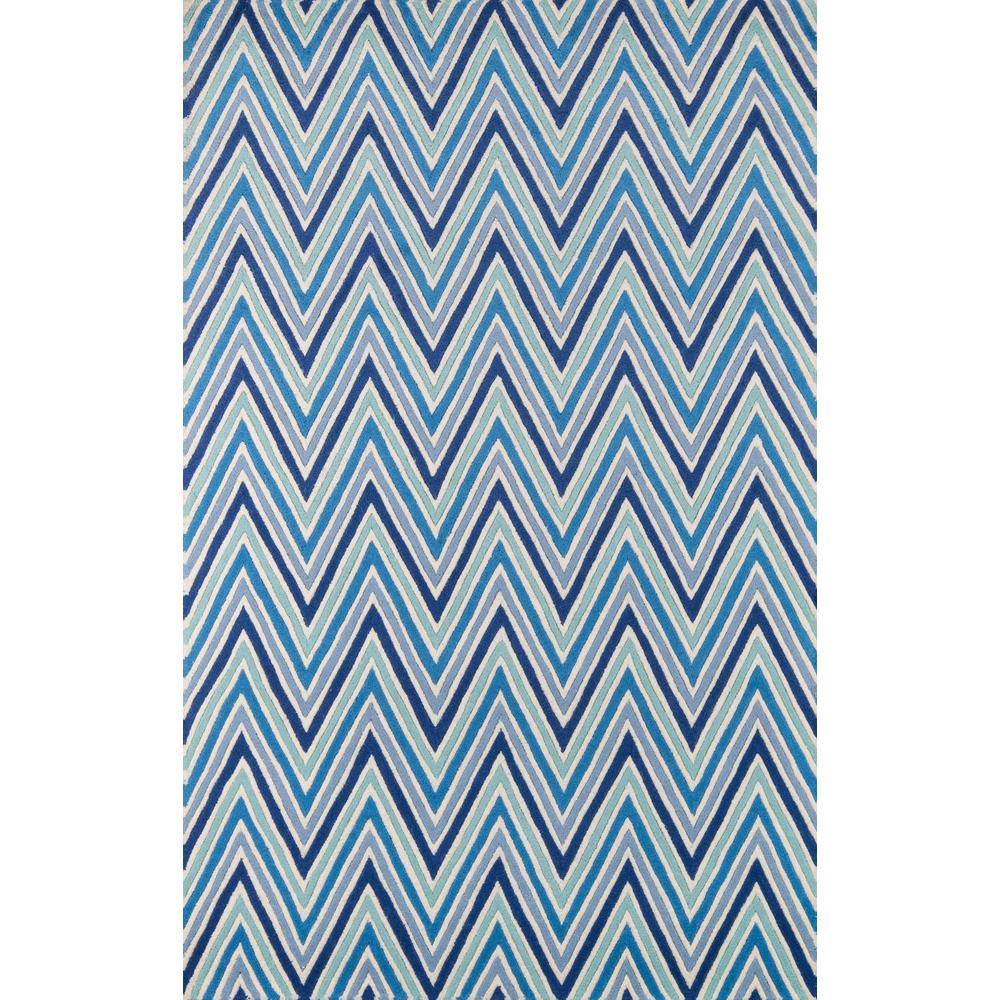 Contemporary Rectangle Area Rug, Blue, 3'6" X 5'6". Picture 1