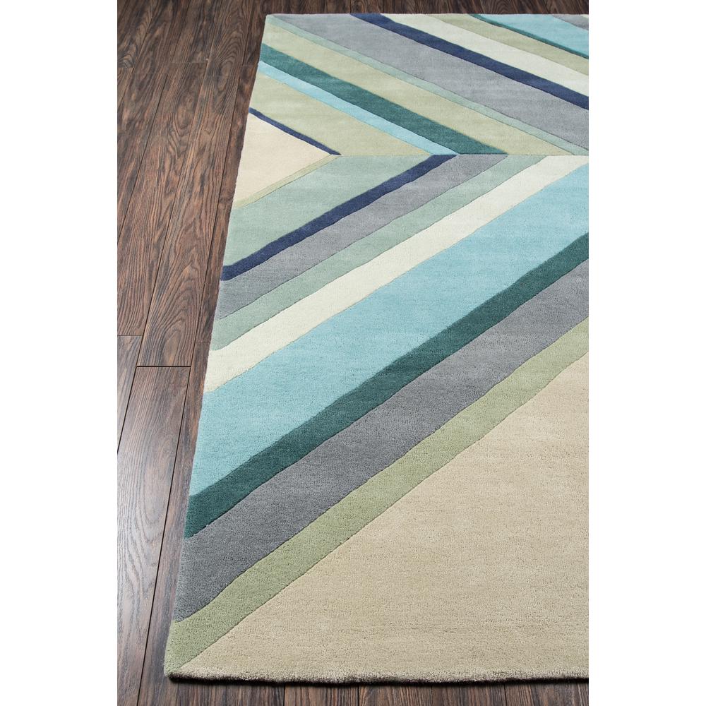 Contemporary Rectangle Area Rug, Blue, 3'6" X 5'6". Picture 2