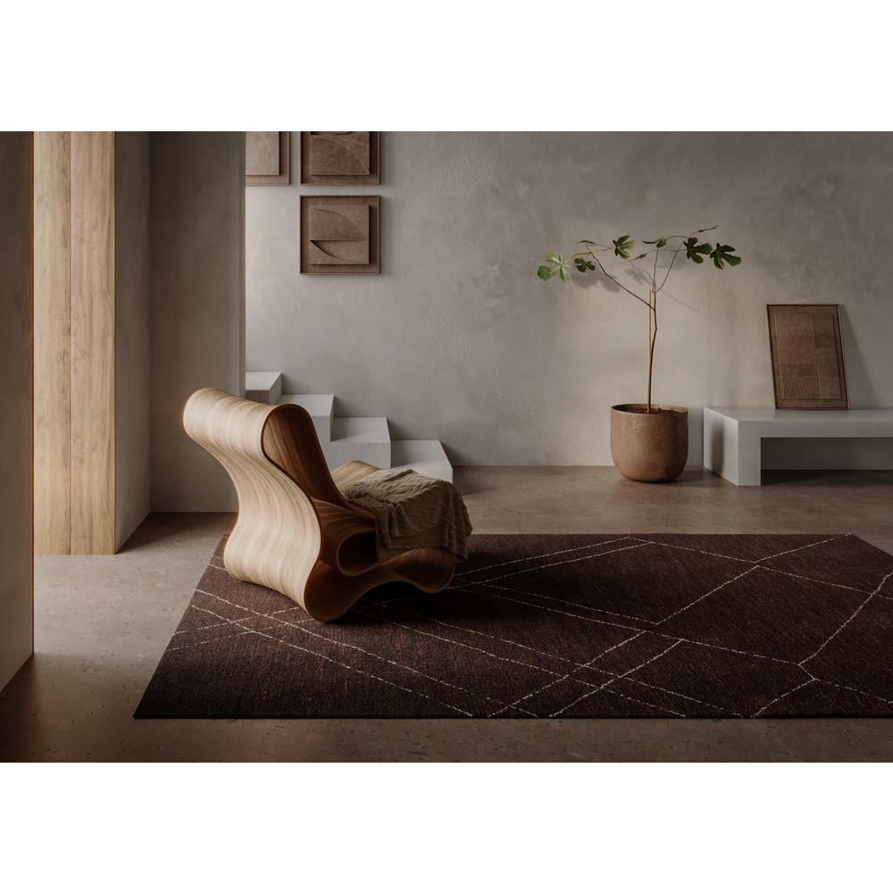 Contemporary Runner Area Rug, Brown, 2'3" X 8' Runner. Picture 11