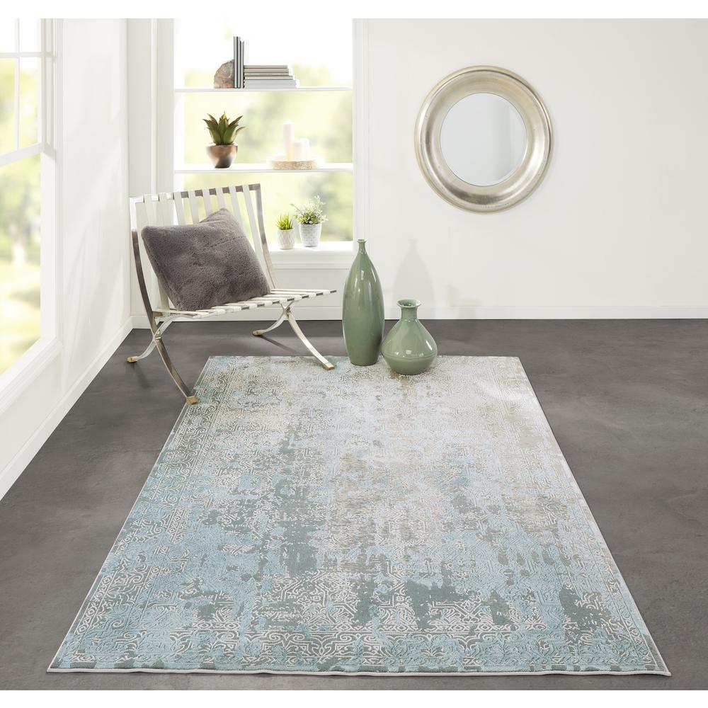 Traditional Rectangle Area Rug, Light Blue, 1'10" x 2'10". Picture 7