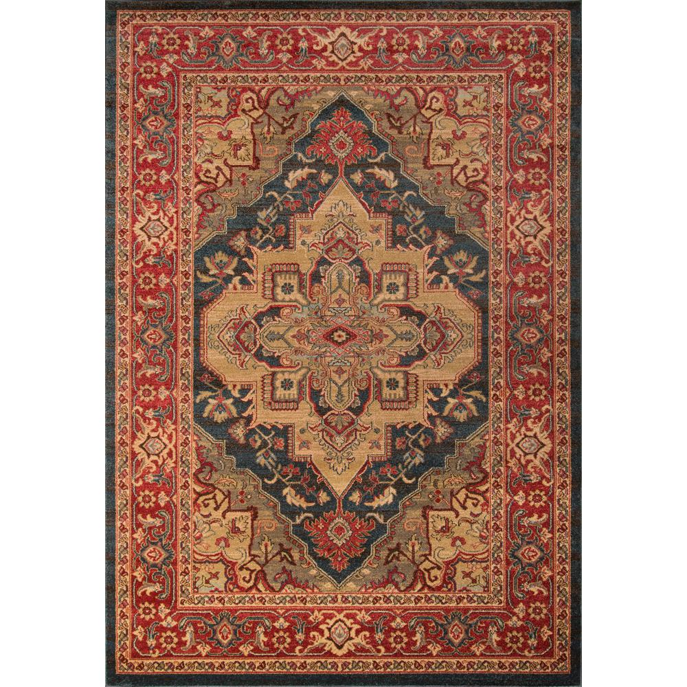 Traditional Runner Area Rug, Navy, 2'3" X 7'6" Runner. Picture 1