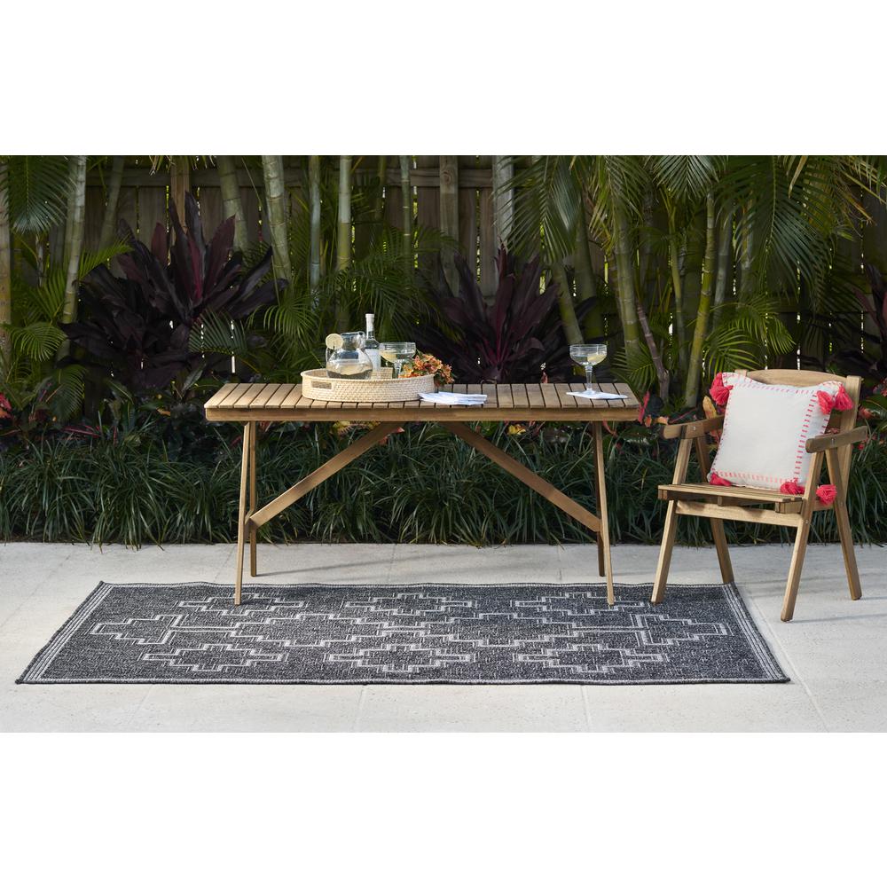 Transitional Runner Area Rug, Black, 2'7" X 7'6" Runner. Picture 9