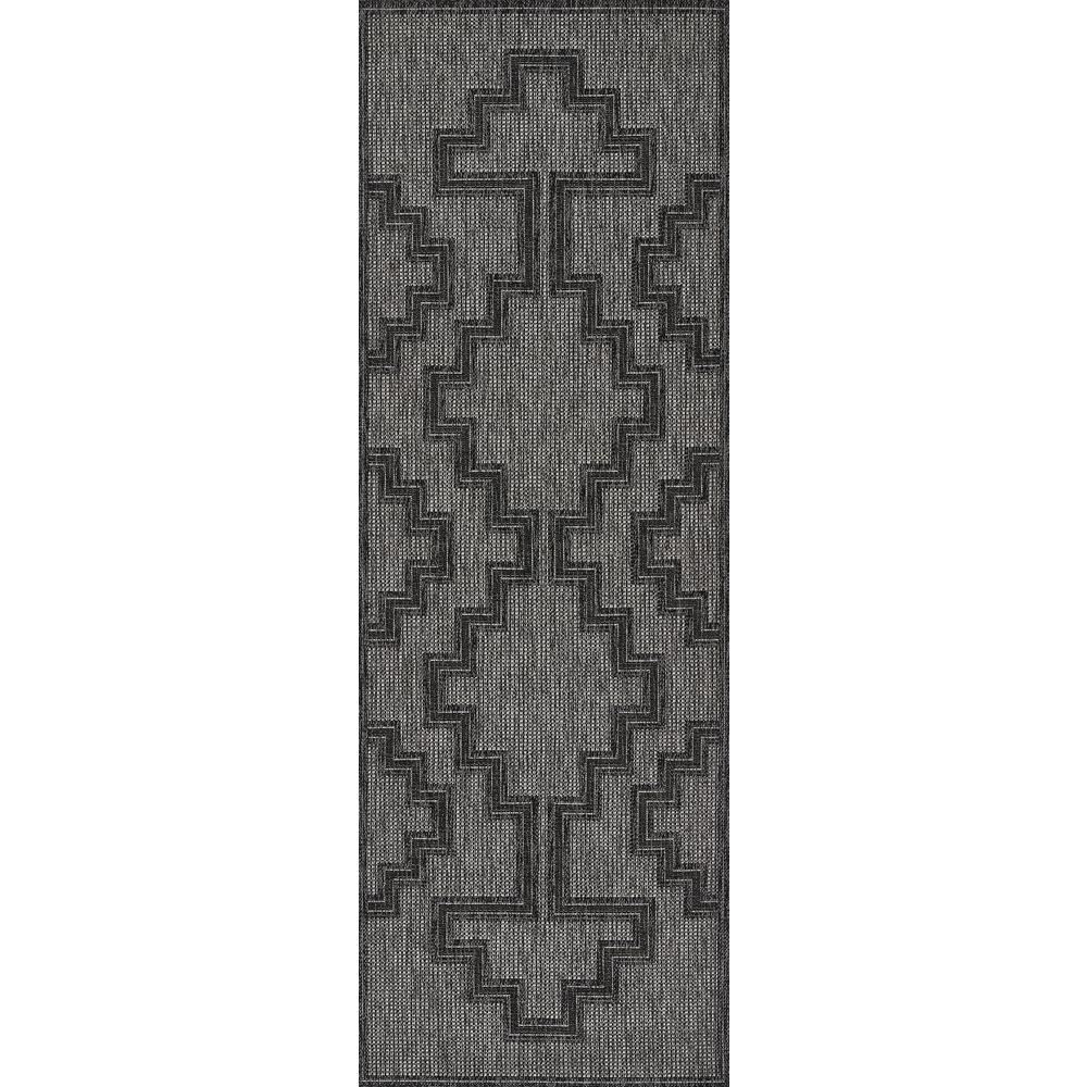 Transitional Runner Area Rug, Charcoal, 2'7" X 7'6" Runner. Picture 5