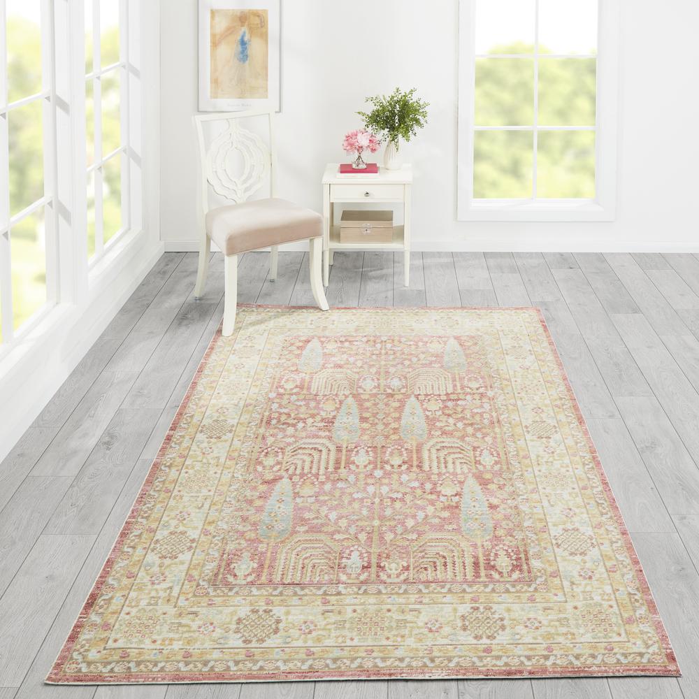 Traditional Runner Area Rug, Pink, 2'3" X 8' Runner. Picture 1